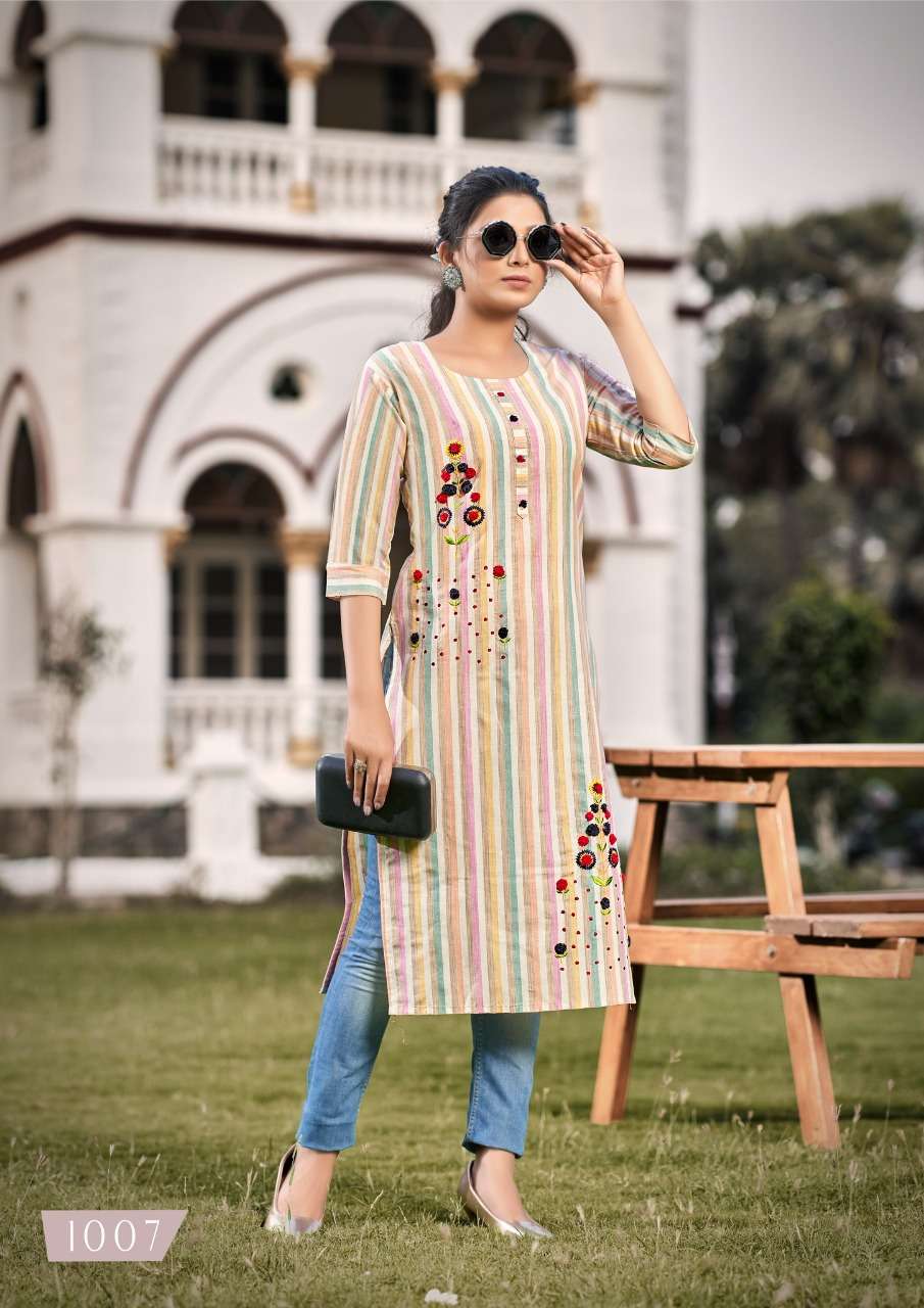 Parra Studio-Mastani Vol 1-Cotton-HandWork-Mirror-Work-Kurti-1008